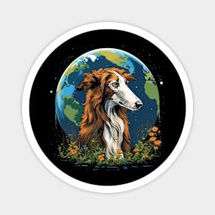 Borzoi Earth Day Magnet